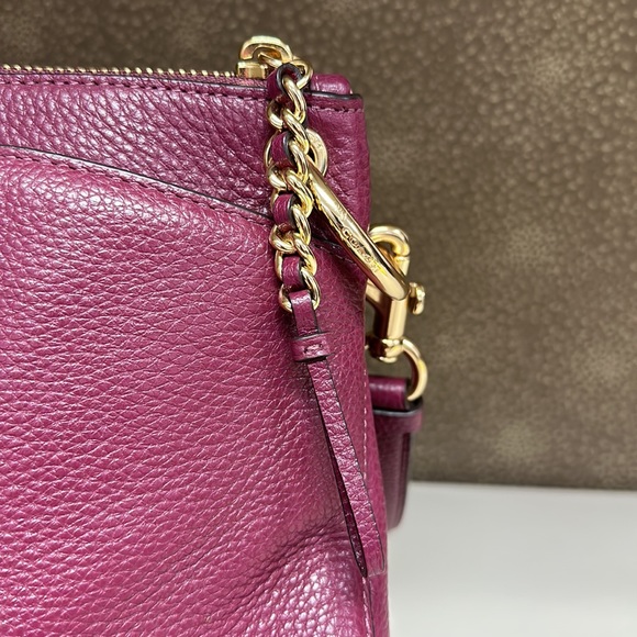 🔥🔥🔥Coach Purple Leather Top Handle Satchel Handbag Shoulder Bag - Picture 8 of 15